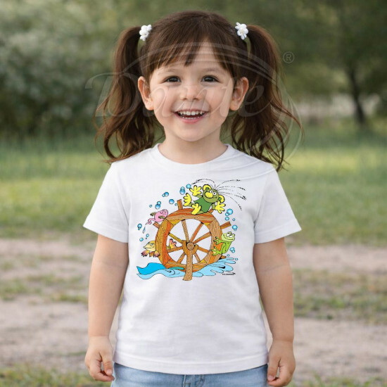 Dětské tričko bílé Rákosníček vodní kolo - DTLi301/hl