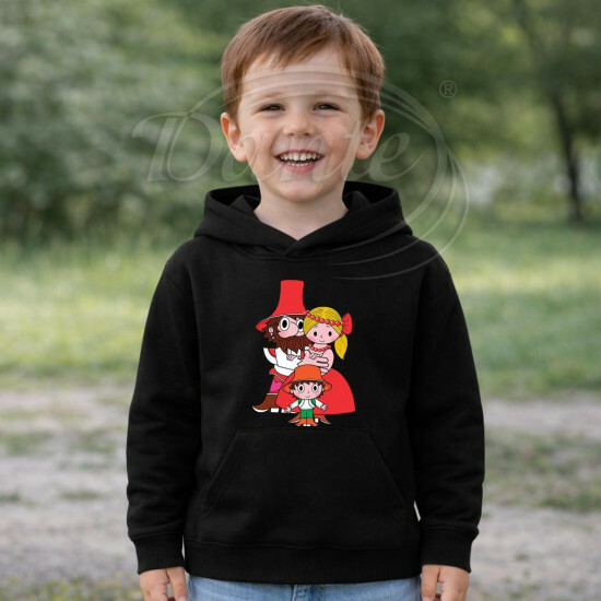 Dětská černá mikina Rumcajs Manka Cipísek - DTLi318/hl