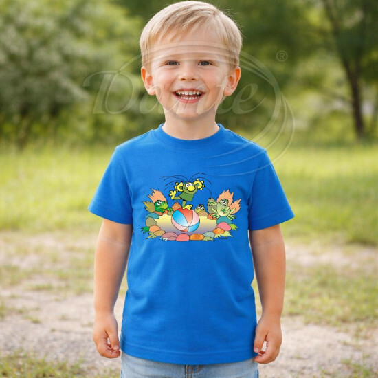 Dětské tričko modré Rákosníček rybník Brčálník - DTLi273/hl