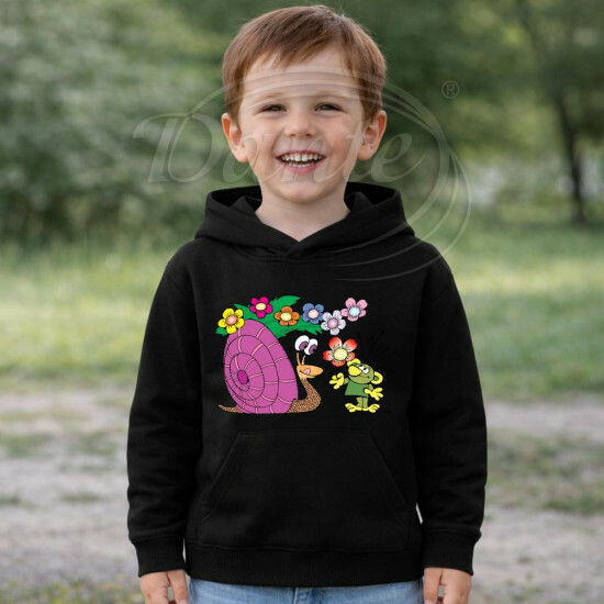 Dětská černá mikina Rákosníček a hlemýžď - DTLi228/hl