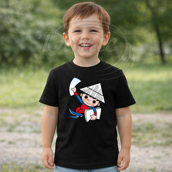 Dětské tričko černé Večerníček dobrou noc - DTLi332/hl