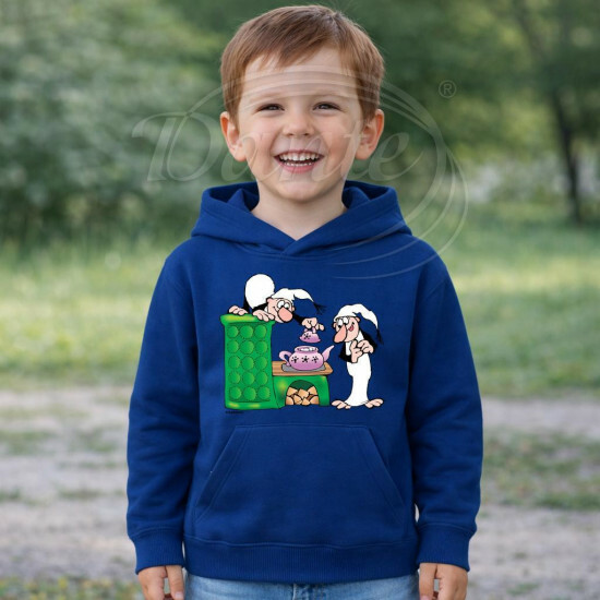 Dětská modrá mikina Křemílek a Vochomůrka vaří - DTLi209/hl