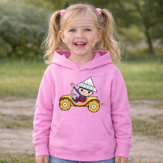 Dětská růžová mikina Večerníček Auto - DTLi330/hl