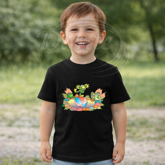 Dětské tričko černé Rákosníček rybník Brčálník - DTLi272/hl