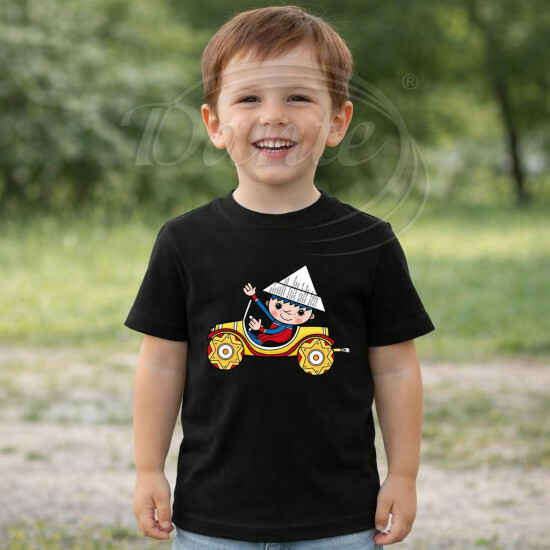 Dětské tričko černé Večerníček Auto - DTLi322/hl