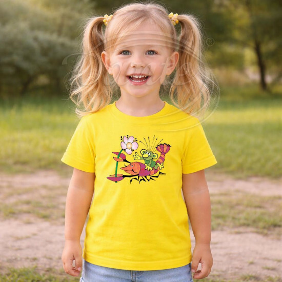 Dětské tričko žluté Rákosníček rak - DTLi266/hl