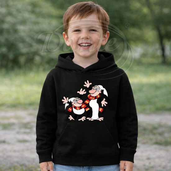 Dětská černá mikina Křemílek a Vochomůrka mávají - DTLi148/hl