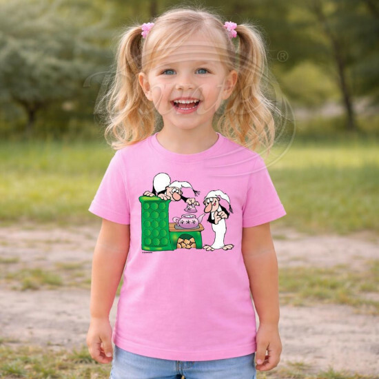 Dětské tričko růžové Křemílek a Vochomůrka vaří - DTLi204/hl