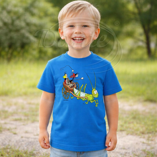 Dětské tričko modré Ferda Mravenec s Beruškou v kočáře - DTLi053/hl