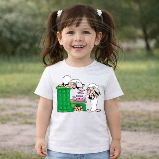 Dětské tričko bílé Křemílek a Vochomůrka vaří - DTLi201/hl