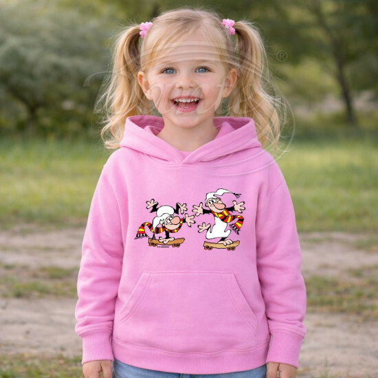 Dětská růžová mikina Křemílek a Vochomůrka na skejtu - DTLi070/hl