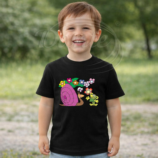 Dětské tričko černé Rákosníček a hlemýžď - DTLi222/hl