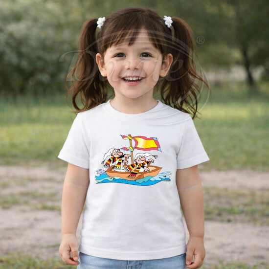 Dětské tričko bílé Křemílek a Vochomůrka loďka - DTLi131/hl