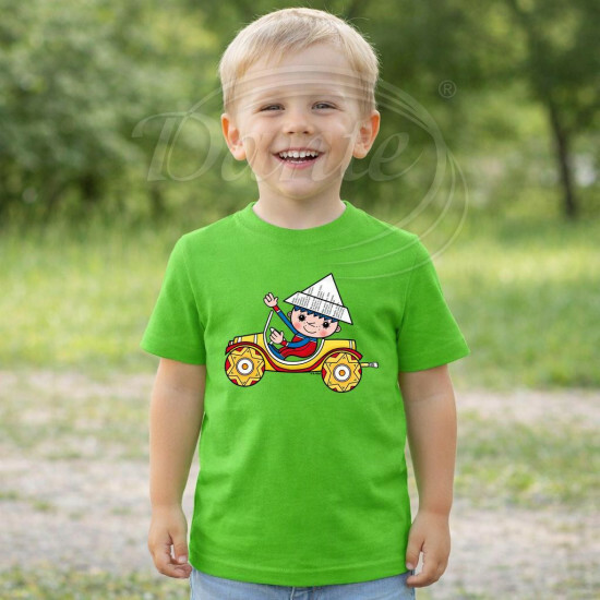 Dětské tričko zelené Večerníček Auto - DTLi325/hl