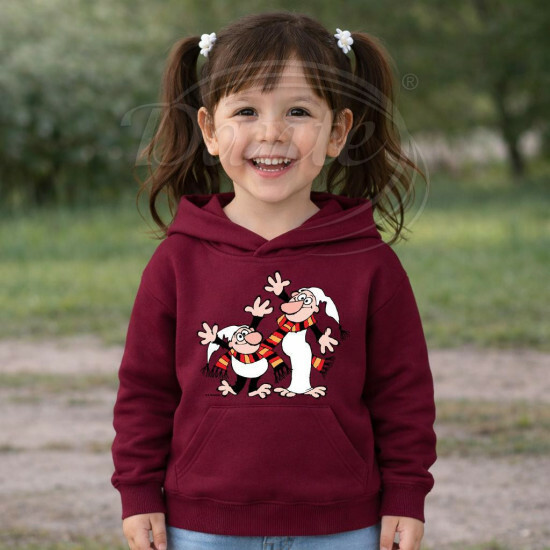 Dětská bordó mikina Křemílek a Vochomůrka mávají - DTLi147/hl