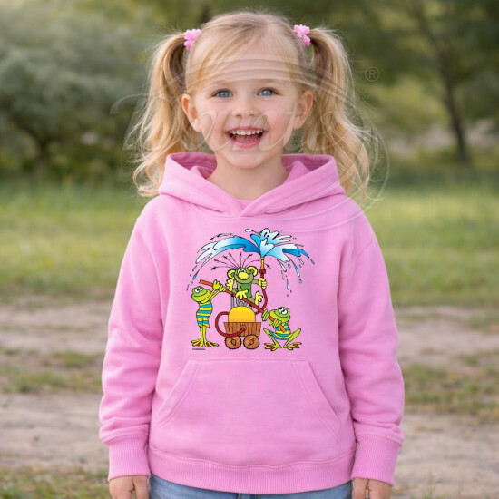 Dětská růžová mikina Rákosníček hasič - DTLi250/hl