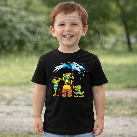 Dětské tričko černé Rákosníček hasič - DTLi242/hl