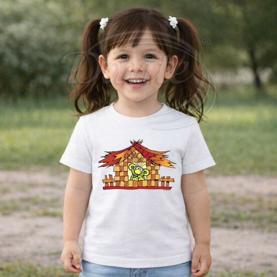 Dětské tričko bílé Rákosníček v chaloupce - DTLi291/hl