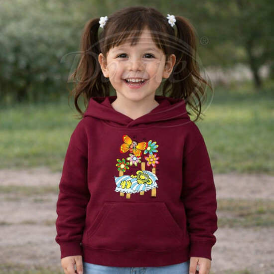 Dětská bordó mikina Rákosníček spí - DTLi287/hl