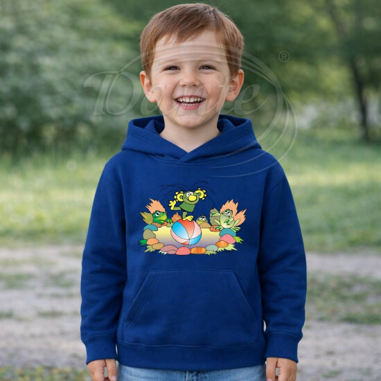 Dětská modrá mikina Rákosníček rybník Brčálník - DTLi279/hl