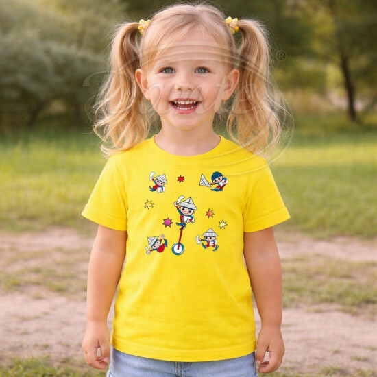 Dětské tričko žluté Večerníček koláž - DTLi346/hl