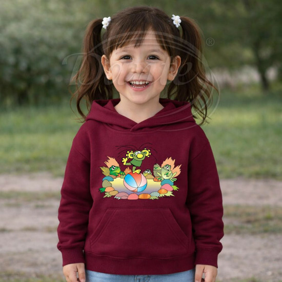 Dětská bordó mikina Rákosníček rybník Brčálník - DTLi277/hl