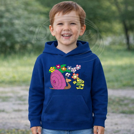 Dětská modrá mikina Rákosníček a hlemýžď - DTLi229/hl