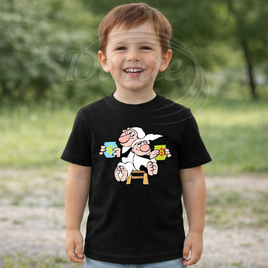 Dětské tričko černé Křemílek a Vochomůrka hrníčky - DTLi092/hl