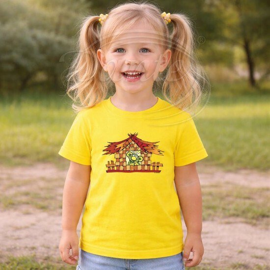 Dětské tričko žluté Rákosníček v chaloupce - DTLi296/hl