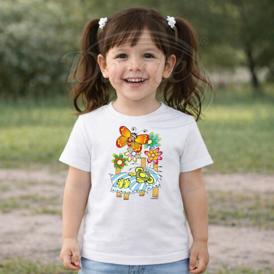 Dětské tričko bílé Rákosníček spí - DTLi281/hl