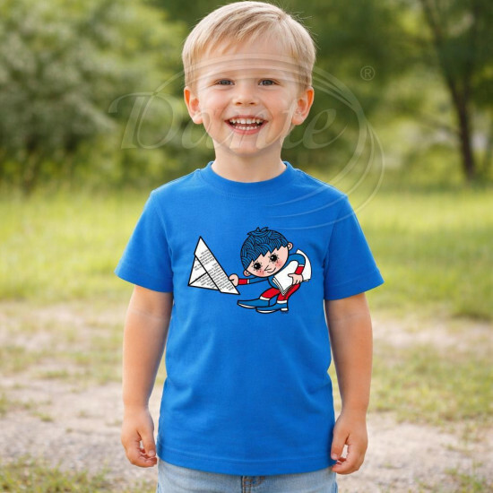 Dětské tričko modré Večerníček se klaní - DTLi363/hl