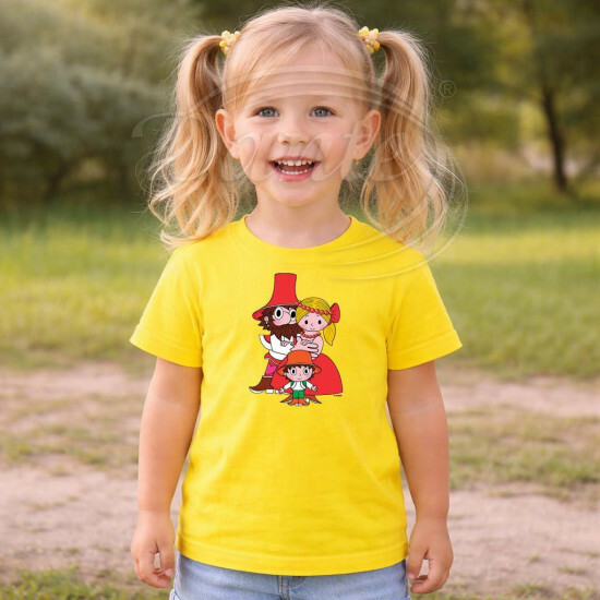 Dětské tričko žluté Rumcajs Manka Cipísek - DTLi316/hl