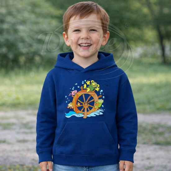Dětská modrá mikina Rákosníček vodní kolo - DTLi309/hl