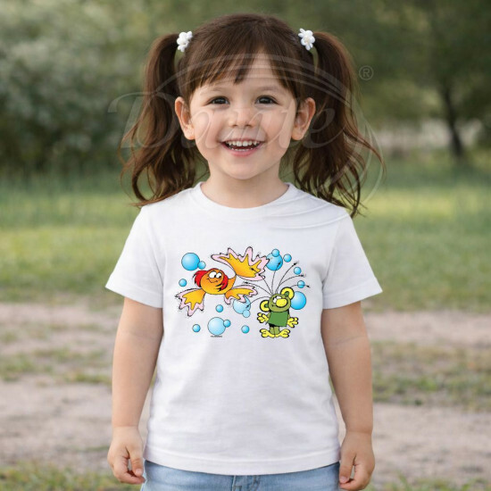 Dětské tričko bílé Rákosníček a ryba - DTLi231/hl