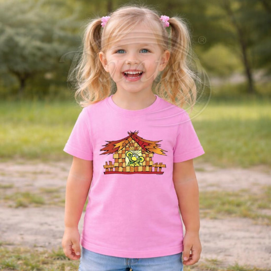 Dětské tričko růžové Rákosníček v chaloupce - DTLi294/hl