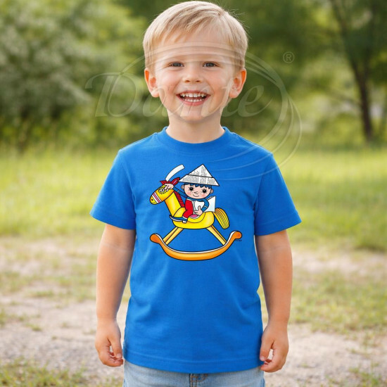 Dětské tričko modré Večerníček koník - DTLi353/hl