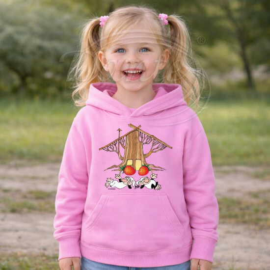 Dětská růžová mikina Křemílek a Vochomůrka chaloupka - DTLi110/hl