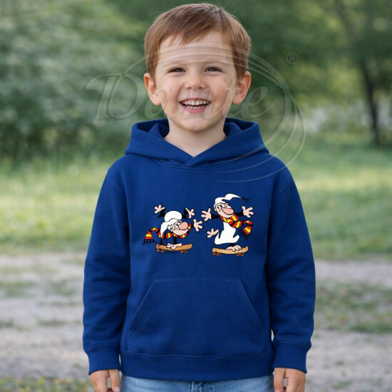 Dětská modrá mikina Křemílek a Vochomůrka na skejtu - DTLi069/hl