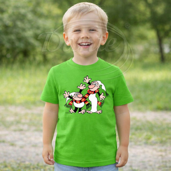 Dětské tričko zelené Křemílek a Vochomůrka mávají - DTLi145/hl