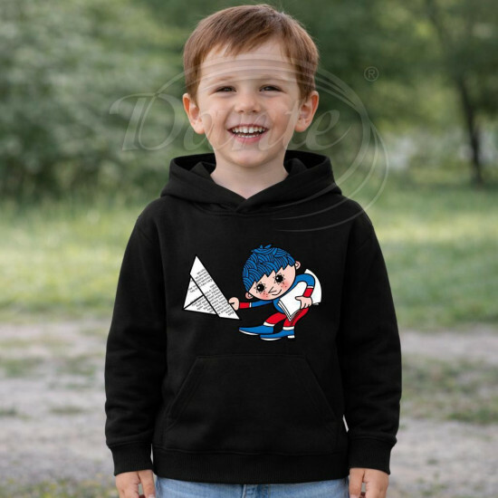 Dětská černá mikina Večerníček se klaní - DTLi368/hl