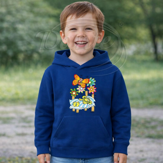 Dětská modrá mikina Rákosníček spí - DTLi289/hl