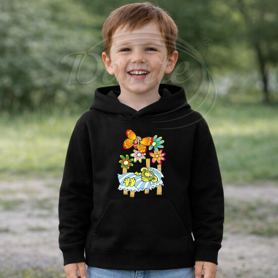 Dětská černá mikina Rákosníček spí - DTLi288/hl