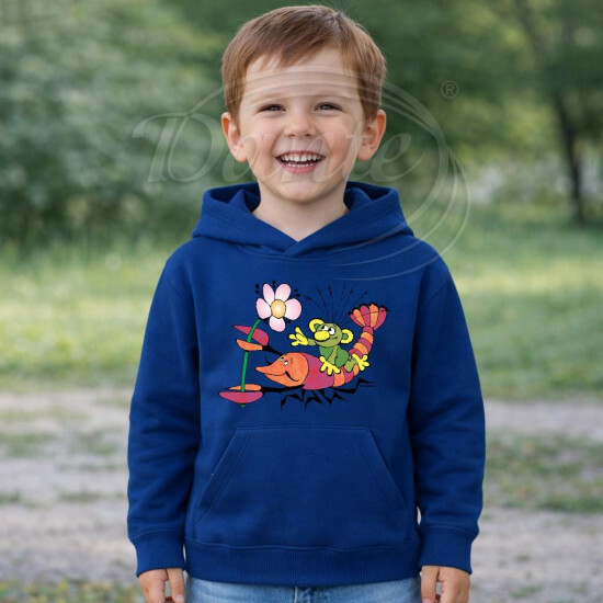 Dětská modrá mikina Rákosníček rak - DTLi269/hl