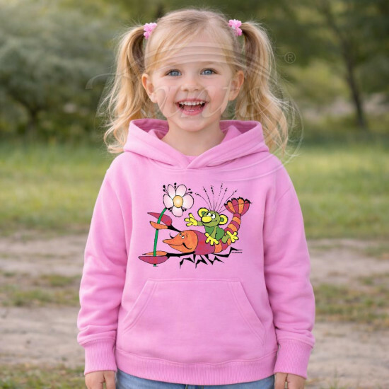 Dětská růžová mikina Rákosníček rak - DTLi270/hl