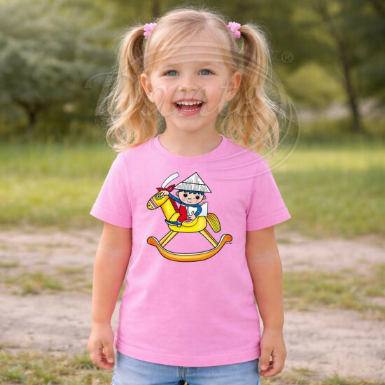 Dětské tričko růžové Večerníček koník - DTLi354/hl