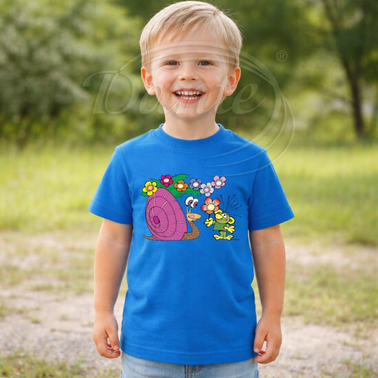 Dětské tričko modré Rákosníček a hlemýžď - DTLi223/hl