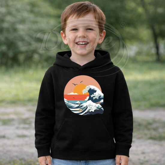 Dětská mikina černá Mořská vlna - DMi013/hl