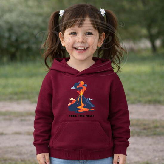 Dětská mikina granátová Sopka Feel the Heat černý text - DMi047/hl