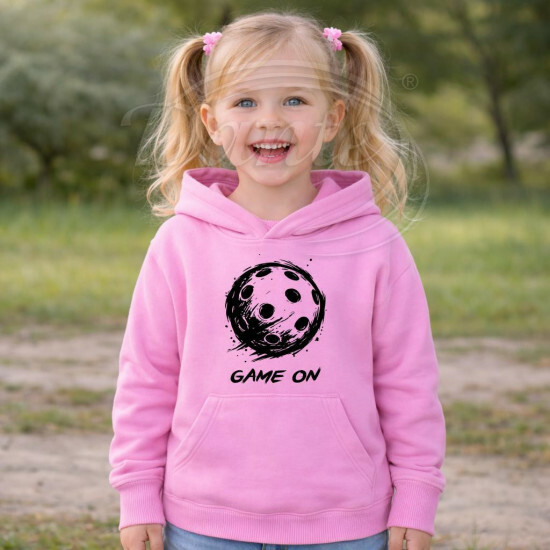 Dětská mikina růžová Florbalový míček Game On černý - DMi082/hl