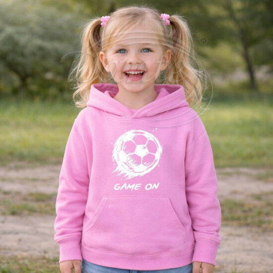 Dětská mikina růžová Fotbalový míč Game On bílý - DMi085/hl